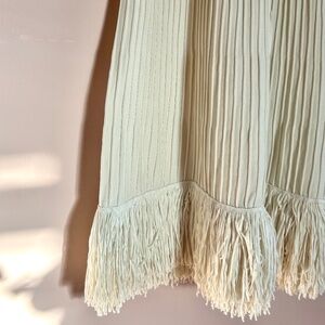 NWOT | Express Ribbed Halter Neck Fringe Midi Sweater Dress